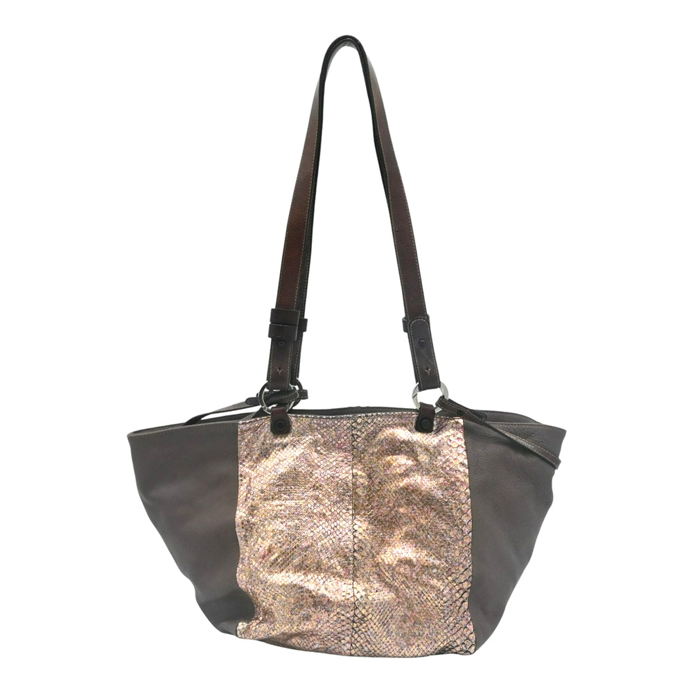 Pauric Sweeney Brown Metallic Python Leather Shou… - image 2